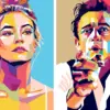Custom WPAP portrait of a man in pop art style - digital artwork
