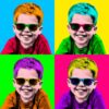 Custom pop art portrait with vibrant colors Personalized Andy Warhol digital artwork Pop art couple portrait in Warhol style High-resolution custom Warhol-style portrait