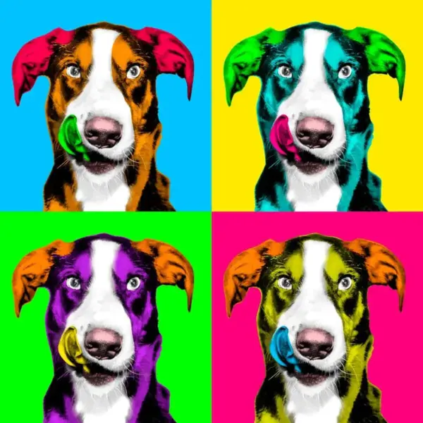 Custom Pop Art Portrait of Your Beloved Pet - Vibrant & Unique Illustration Custom Andy Warhol Dog,Colorful Dog Portrait,wpap art