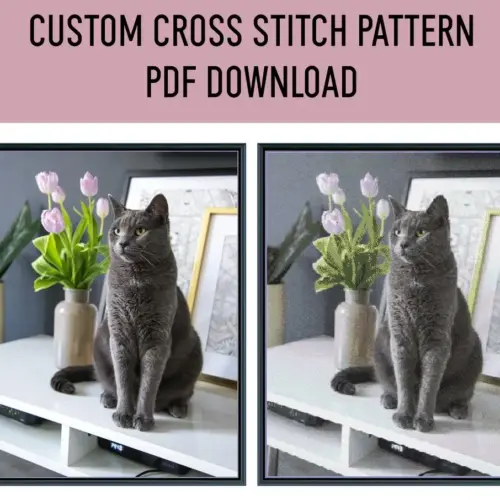 Custom Cross Stitch Pattern from Your Photo - PDF Digital Download Custom Made pattern from your photo PDF