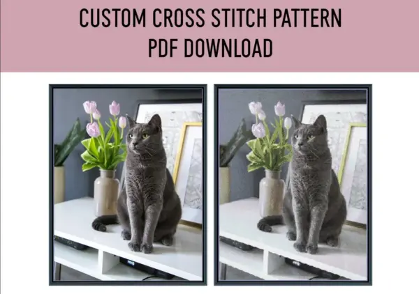 Custom Cross Stitch Pattern from Your Photo - PDF Digital Download Custom Made pattern from your photo PDF