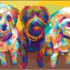 Pet photo to WPAP artwork – colorful dog pop art on canvas