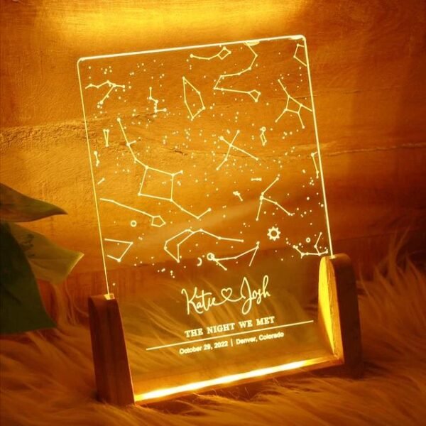 Personalized Constellation Chart Lamp, Custom Night Light, Bedroom Decor, Family Gift, Memorial Day