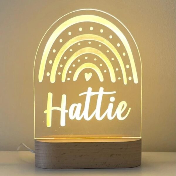 Magical Custom Fairy Rainbow Night Light for Kids - Personalized LED Lamp,Customized Nursery Name Star Moon Fairy Rainbow Cloud