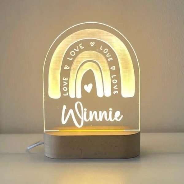 Magical Custom Fairy Rainbow Night Light for Kids - Personalized LED Lamp,Customized Nursery Name Star Moon Fairy Rainbow Cloud