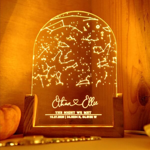 Personalized Constellation Chart Lamp, Custom Night Light, Bedroom Decor, Family Gift, Memorial Day