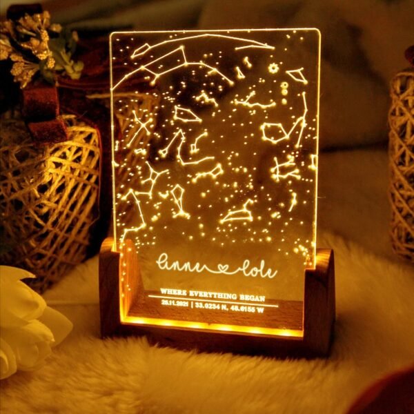 Personalized Constellation Chart Lamp, Custom Night Light, Bedroom Decor, Family Gift, Memorial Day