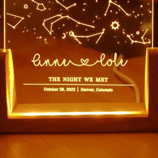 Personalized Constellation Chart Lamp, Custom Night Light, Bedroom Decor, Family Gift, Memorial Day