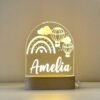 Magical Custom Fairy Rainbow Night Light for Kids - Personalized LED Lamp,Customized Nursery Name Star Moon Fairy Rainbow Cloud