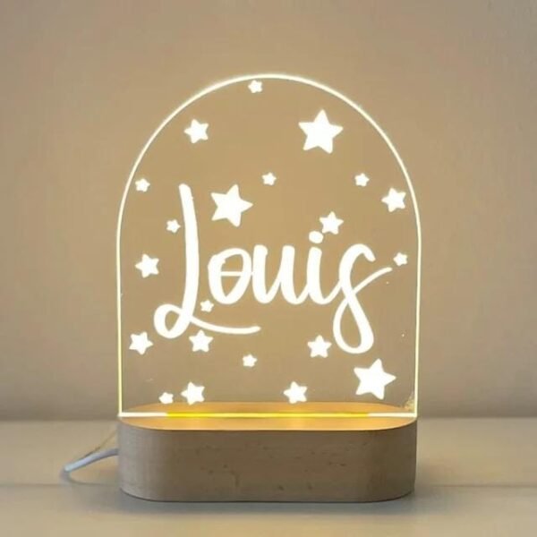 Magical Custom Fairy Rainbow Night Light for Kids - Personalized LED Lamp,Customized Nursery Name Star Moon Fairy Rainbow Cloud