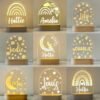 Magical Custom Fairy Rainbow Night Light for Kids - Personalized LED Lamp,Customized Nursery Name Star Moon Fairy Rainbow Cloud