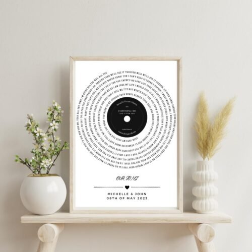 il_fullxfull.7211420355_m6yl.jpg Personalized Wedding Song Lyrics Print: Vinyl Record Spiral Design (Digital Download