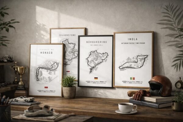 il_fullxfull.7830471328_t8k1.jpg Formula 1 Race Track Poster 2025 · Gift Idea · Monaco Nürburgring MONZA F1 Legends Race Track Bundle • 10 Iconic Circuits