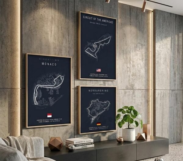 Formula 1 Track Posters Set | 10 Circuit Bundle | F1 Wall Art Collection | Monaco Monza Nürburgring Suzuka | Glossy Photo Prints