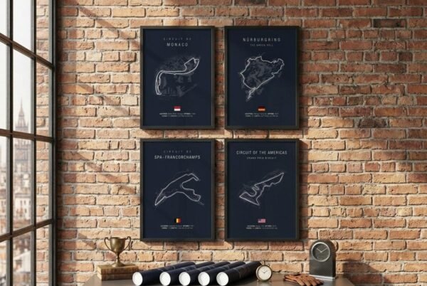 Formula 1 Track Posters Set | 10 Circuit Bundle | F1 Wall Art Collection | Monaco Monza Nürburgring Suzuka | Glossy Photo Prints