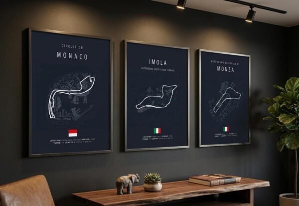 Formula 1 Track Posters Set | 10 Circuit Bundle | F1 Wall Art Collection | Monaco Monza Nürburgring Suzuka | Glossy Photo Prints